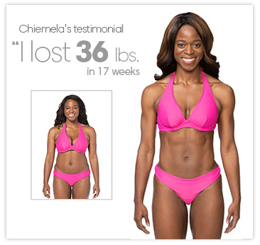 Chiemela lost 36 lbs. in 17 weeks